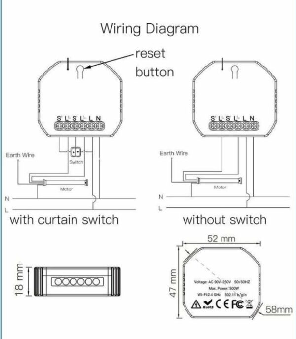 pack de démarrage domotique tuya
WiFi et Telecommande RF433 pour rideaux volet roulant et éclairage – Image 2